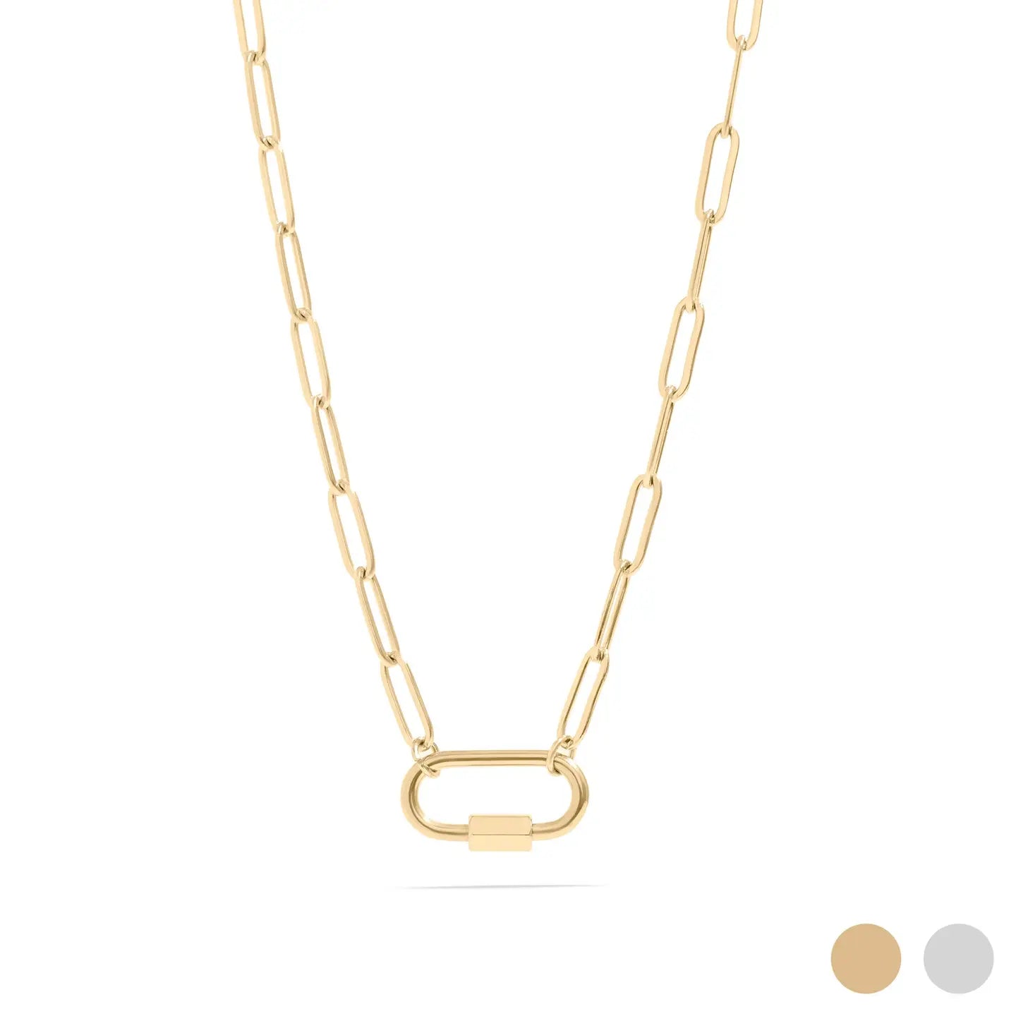 Paperclip Carabiner Charm Holder Necklace