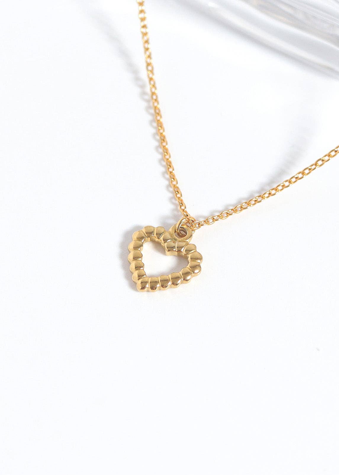 (9pc) 18K Gold PVD Stainless Steel Heart Charm Set