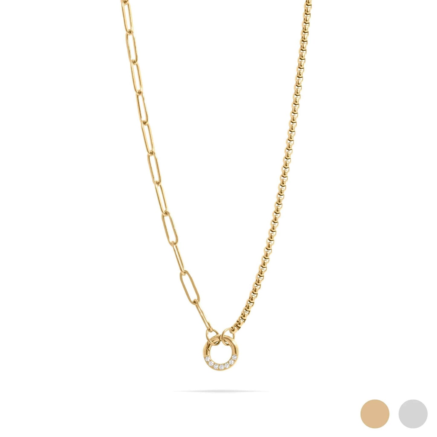 Split Chain with Stone Charm Holder