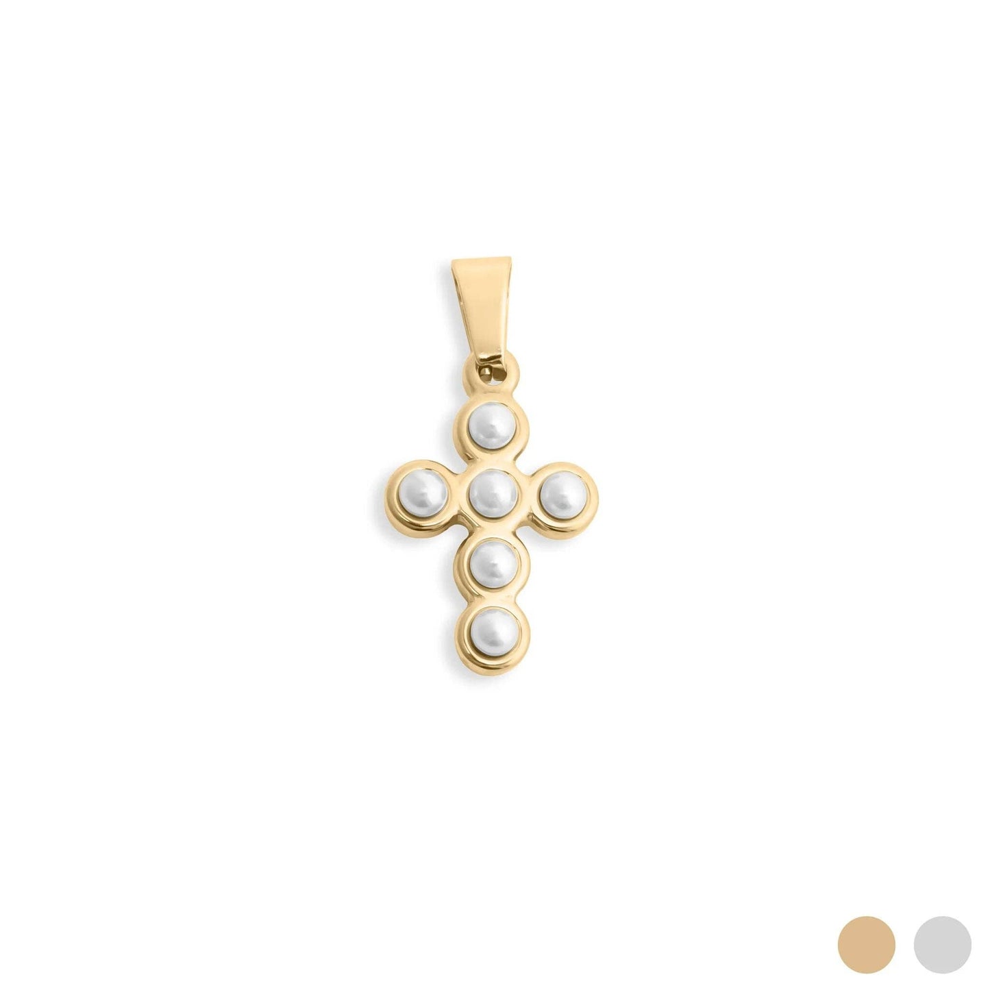 Freshwater Pearl Cross Charm