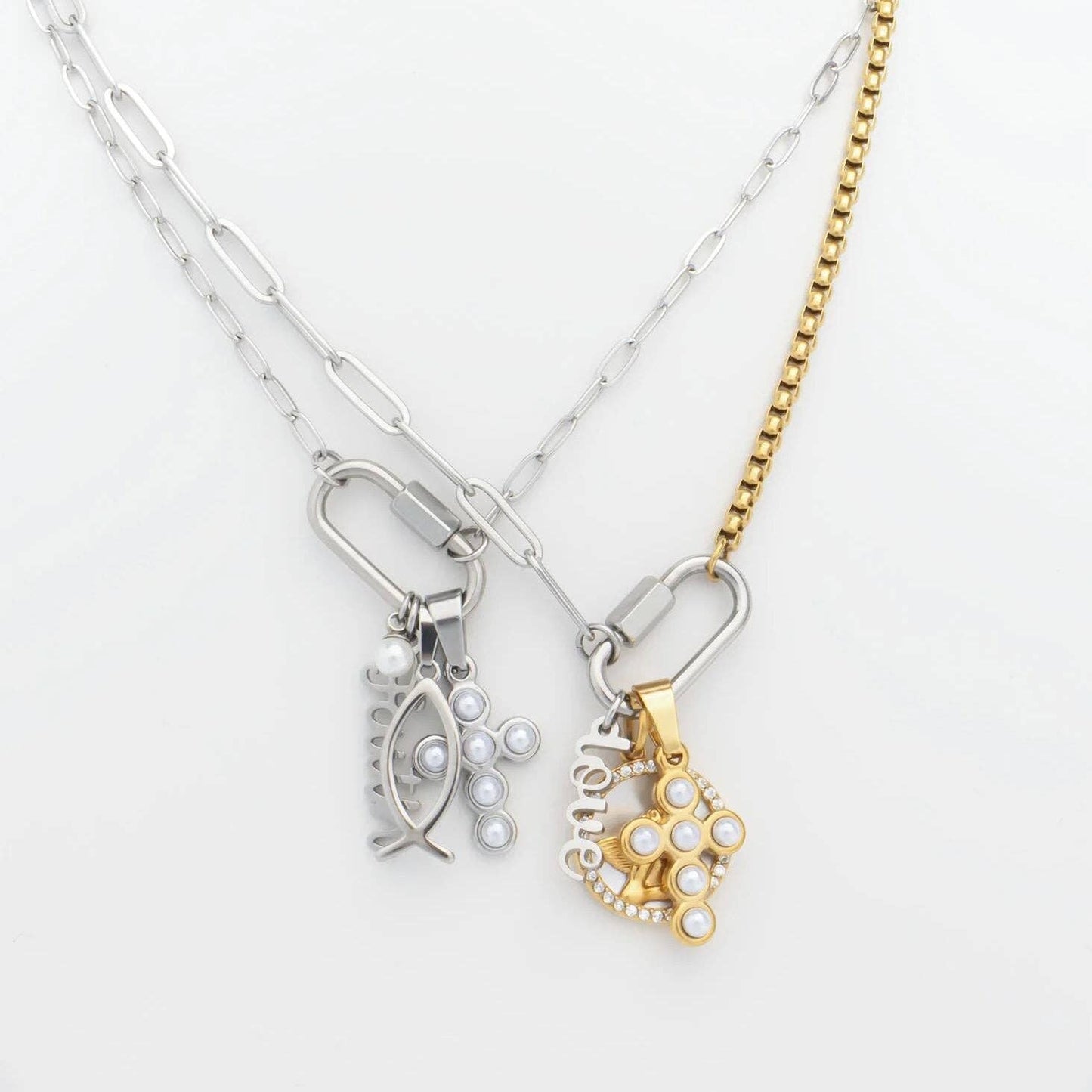 Freshwater Pearl Cross Charm