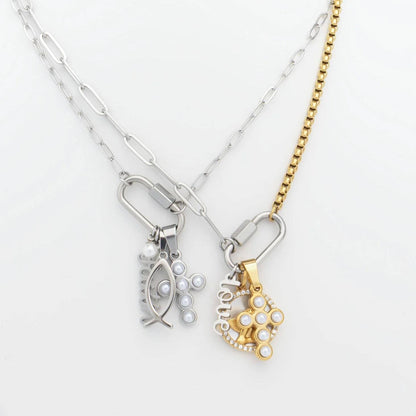 Freshwater Pearl Cross Charm