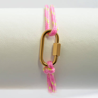 Pink Rope Charm Keeper Bracelet