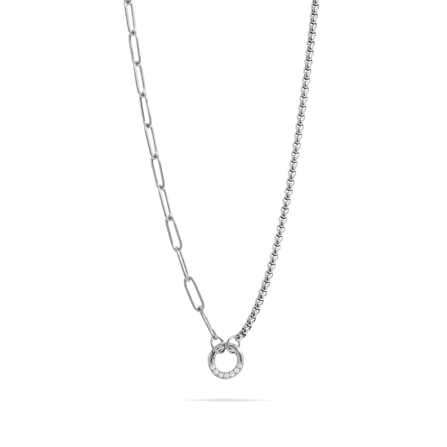 Split Chain with Stone Charm Holder