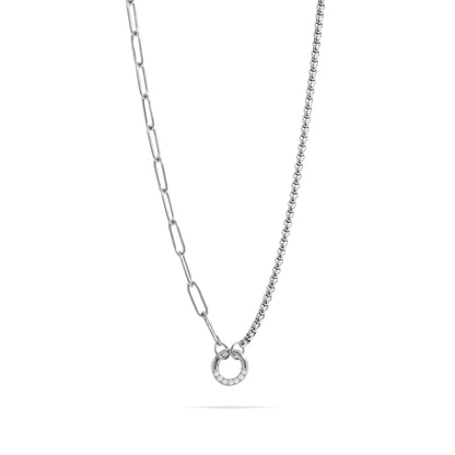 Split Chain with Stone Charm Holder
