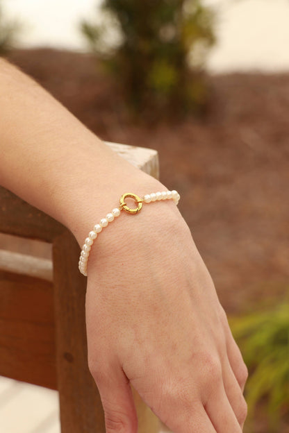 Pearl Charm Keeper Bracelet