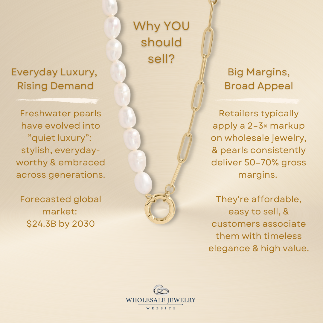 Pearl Paperclip Split Chain Charm Keeper Necklace