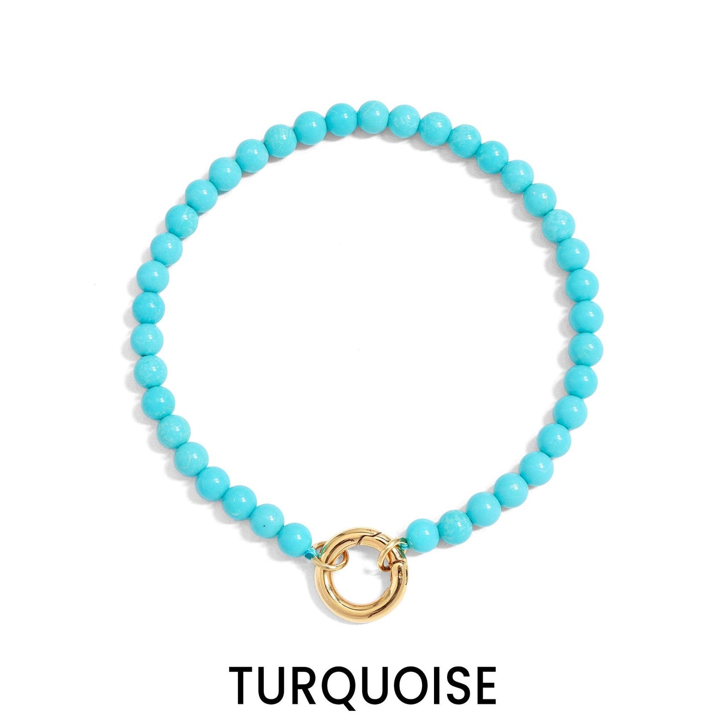 Semi Precious Natural Stone Charm Keeper Bracelet