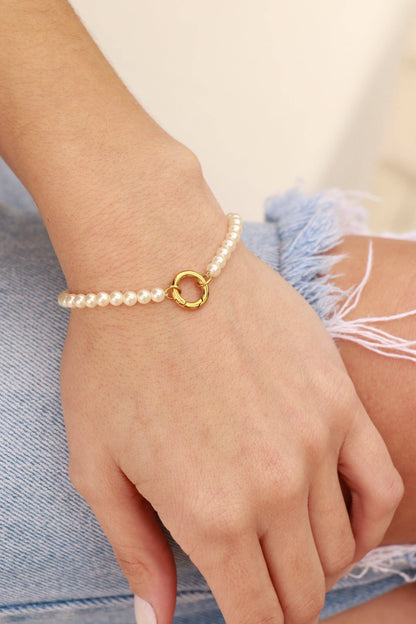 Pearl Charm Keeper Bracelet