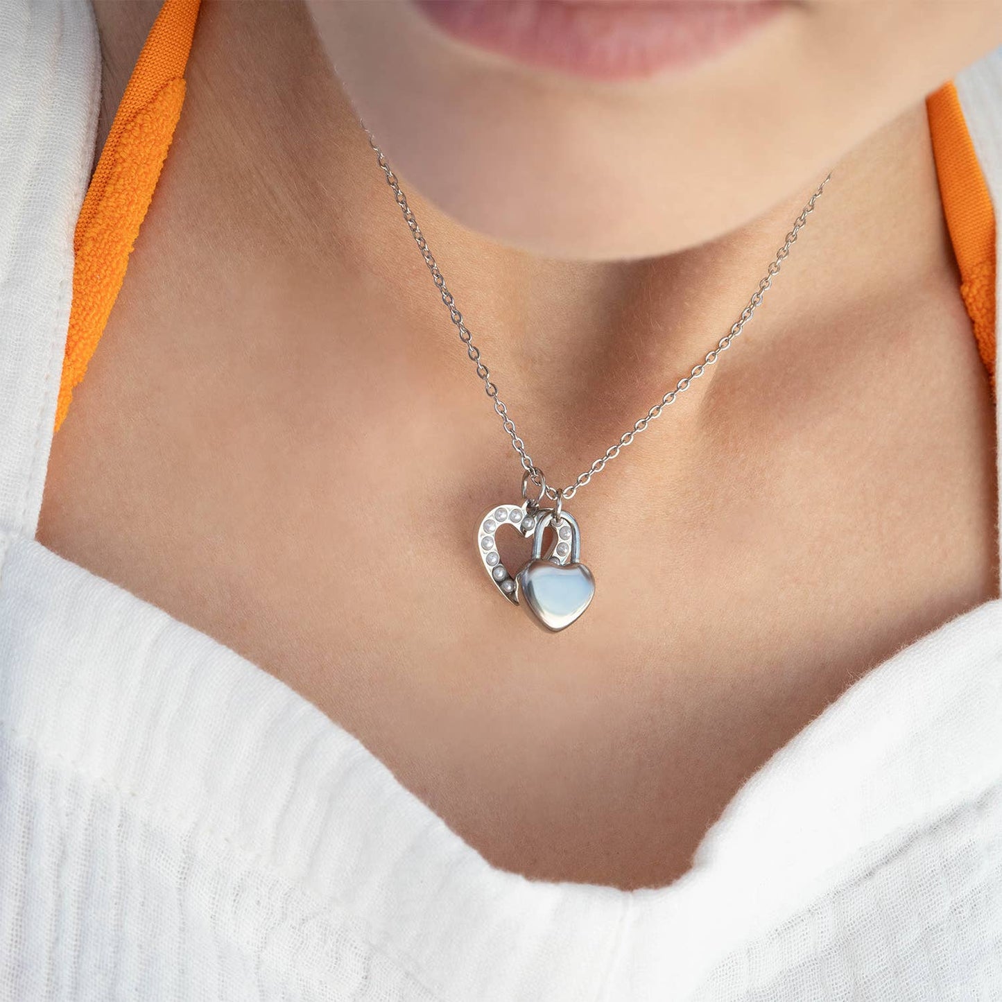 (9pc) 18K Gold PVD Stainless Steel Heart Charm Set