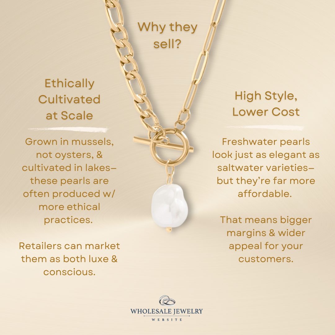 Pearl Paperclip Split Chain Charm Keeper Necklace
