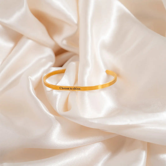 18K Gold PVD  The “Choose to shine.” bracelet