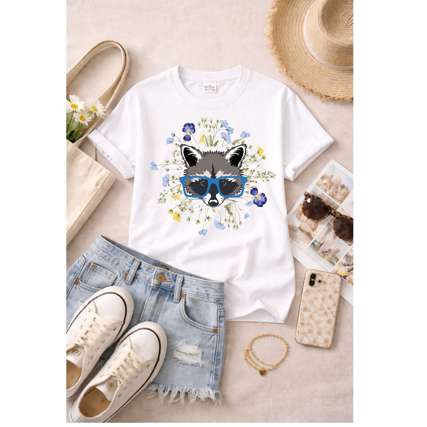 Wildflower Raccoon Tee