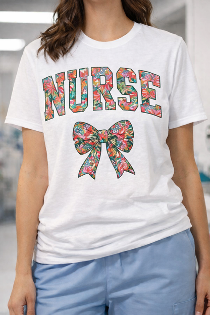 Nurse Floral Bow