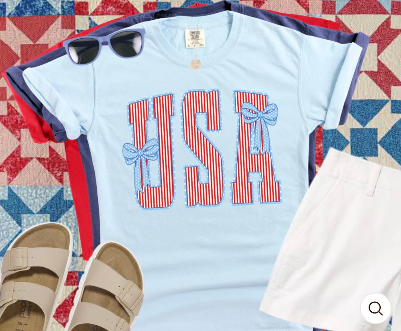 USA and Bows Graphic Tshirt
