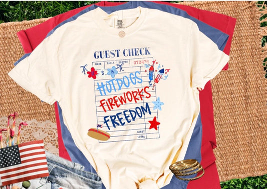 Hotdogs, Fireworks and Freedom Graphic Tshirt