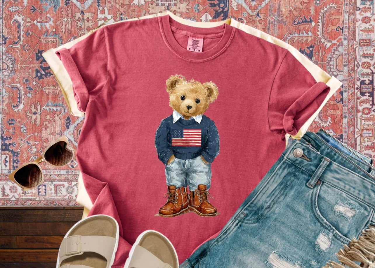 Teddy Bear USA Graphic Tshirt