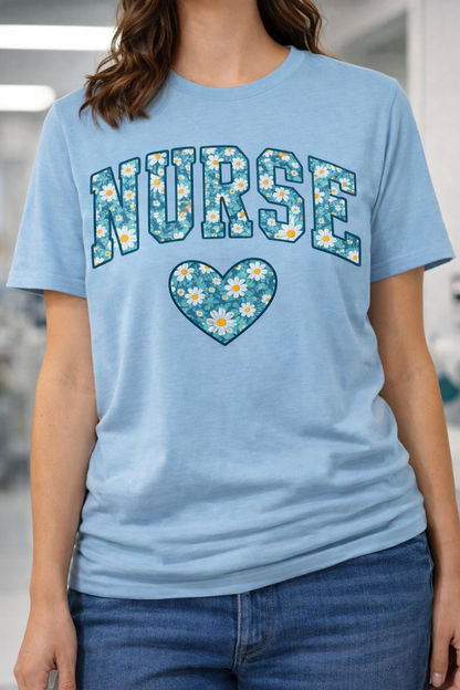 Nurse Floral Daisy Heart