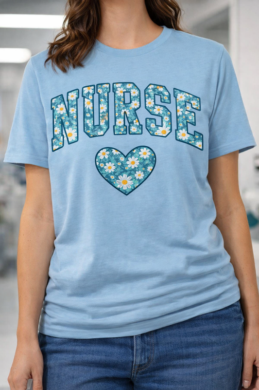 Nurse Floral Daisy Heart