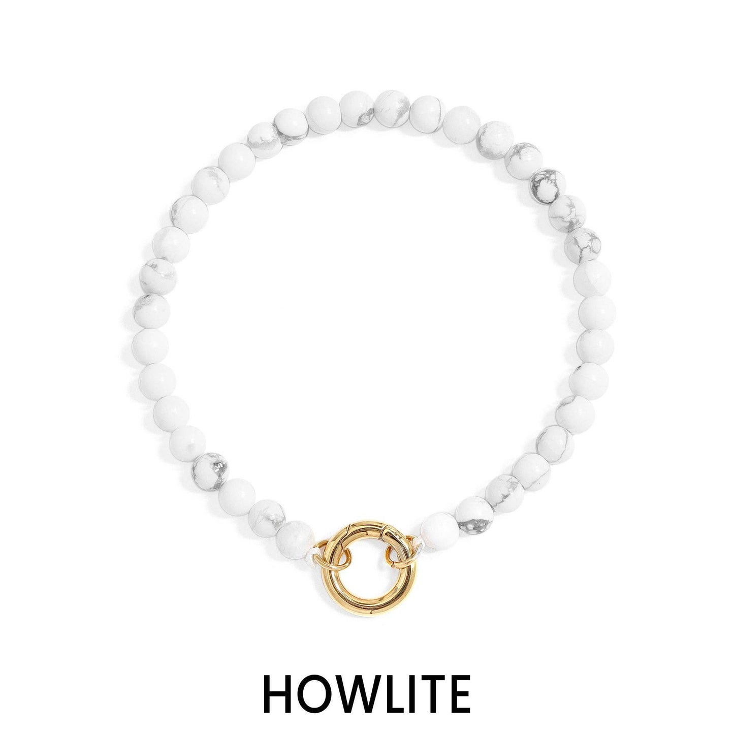 Semi Precious Natural Stone Charm Keeper Bracelet