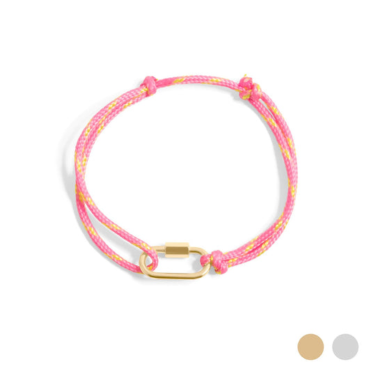 Pink Rope Charm Keeper Bracelet