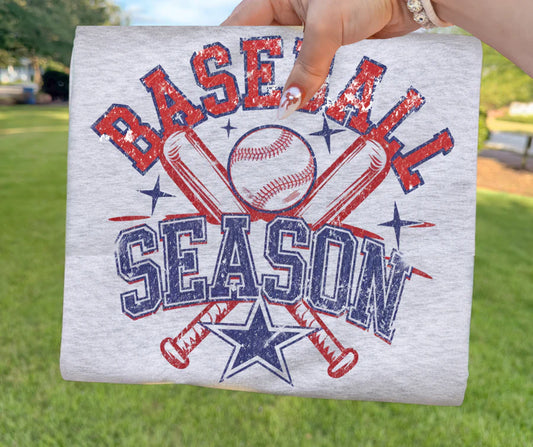 Baseball Season Distressed Tee