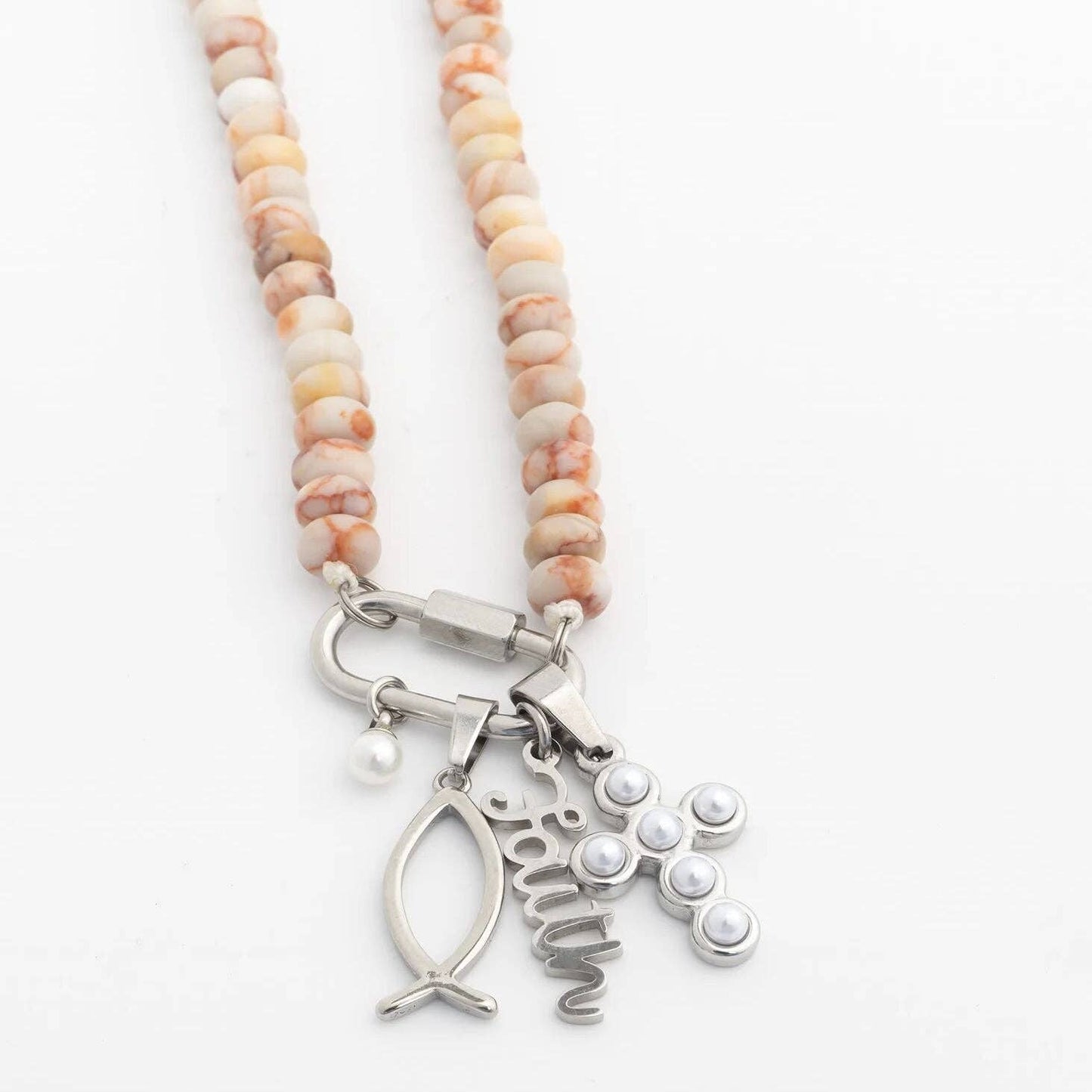 Freshwater Pearl Cross Charm