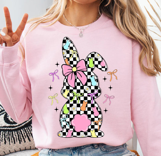 Checkered Easter Bunny Sweatshirt