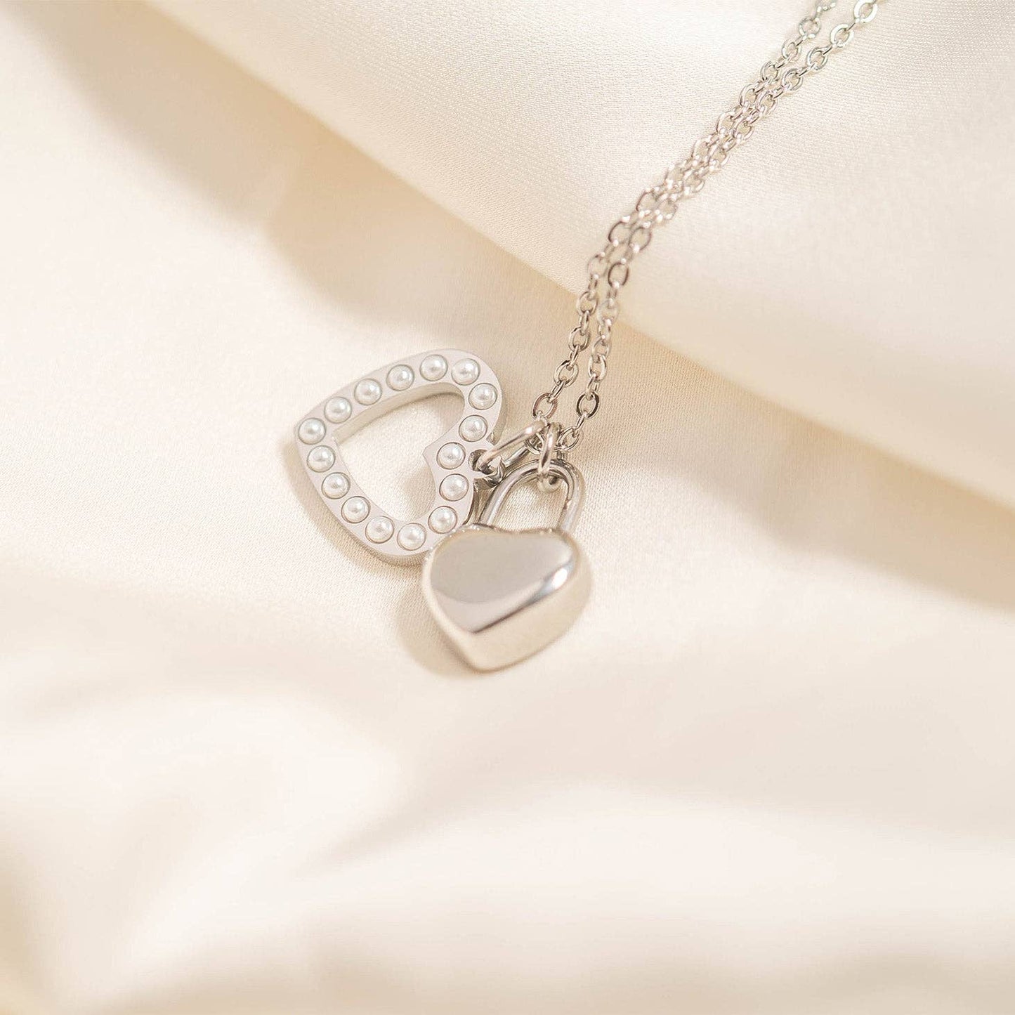 (9pc) 18K Gold PVD Stainless Steel Heart Charm Set