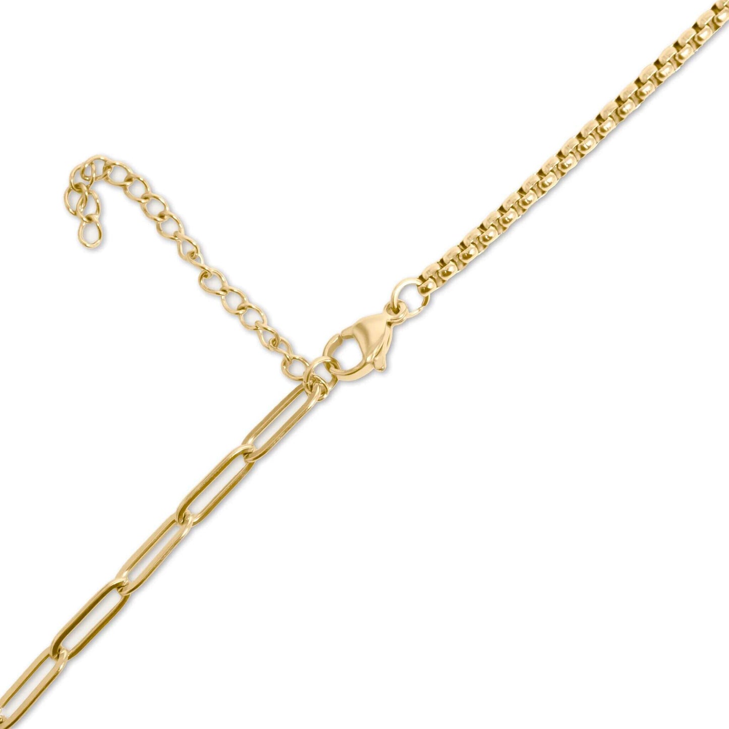 Split Chain with Stone Charm Holder