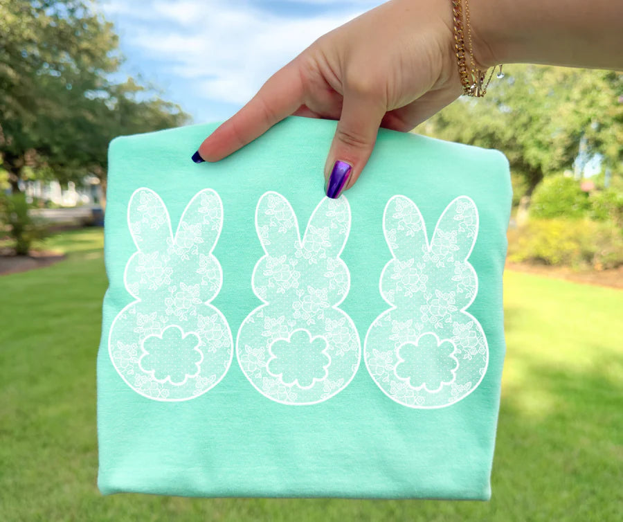 Faux Lace 3 Bunnies Tshirt