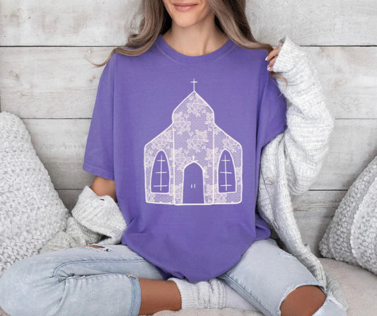 Faux Lace Church TShirt