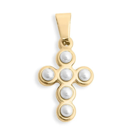 Pearl Cross Charm